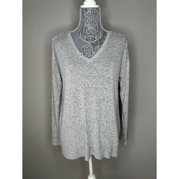 AMERICAN EAGLE Soft and Sexy Plush Lace Up Shoulder V Neck Oversized Pullover XS - Picture 3 of 7